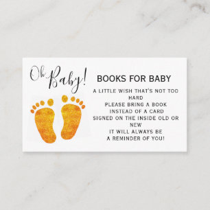 Boeken voor Baby Gold Feet Baby shower Informatiekaartje
