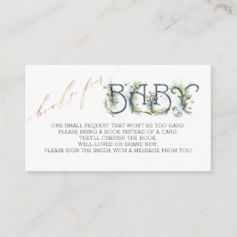 Boeken voor Baby Gold Greenery Baby shower Informatiekaartje