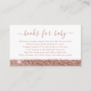 Boeken voor Baby Gold Pink Shower Request Informatiekaartje