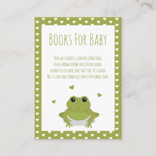 Boeken voor Baby Green Frog Hearts Verzoek Informatiekaartje