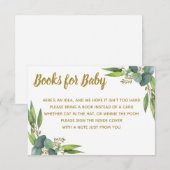 Boeken voor Baby Greenery Gold Baby shower Insert Informatiekaartje (Voorkant / Achterkant)