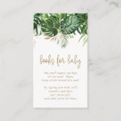 Boeken voor Baby Greenery Gold Tropical Baby showe Informatiekaartje (Voorkant)