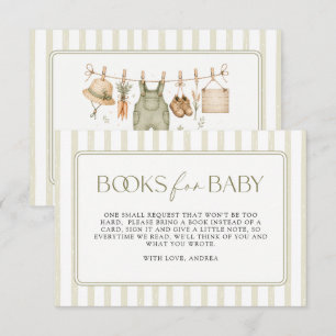 Boeken voor Baby Groen Lokale Baby Shower Informatiekaartje