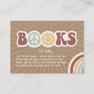 Boeken voor Baby Groovy Muted Peace Sign Cardstock Informatiekaartje