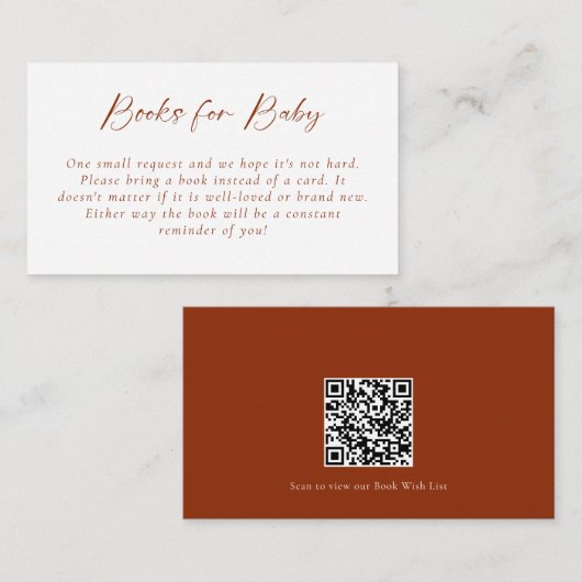 Boeken voor Baby Hallo Baby shower QR Code Copper Informatiekaartje (Voorkant / Achterkant)