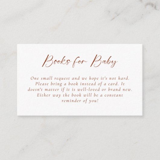 Boeken voor Baby Hallo Baby shower QR Code Copper Informatiekaartje (Voorkant)