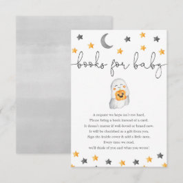 Boeken voor Baby Halloween--spookbaby shower Informatiekaartje