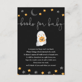 Boeken voor Baby Halloween--spookbaby shower Informatiekaartje
