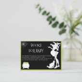 Boeken voor Baby Halloween Zwangere heks Informatiekaartje (Staand voorkant)