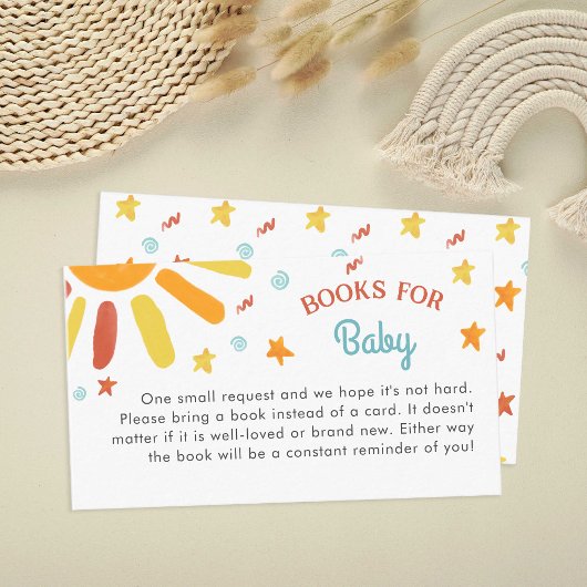 Boeken voor Baby Here Comes The Son Baby shower Informatiekaartje