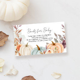 Boeken voor Baby Herfst Little Pumpkin-Baby shower Informatiekaartje