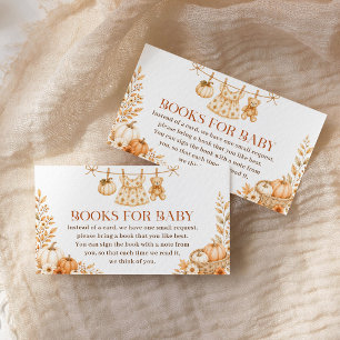 Boeken voor Baby Herfst Pompoen Meisje Baby Borrel Informatiekaartje