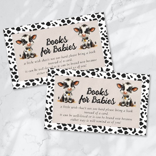 Boeken voor Baby Holy Koe Twins Baby shower Informatiekaartje