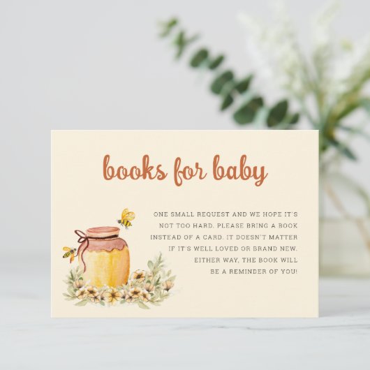 Boeken Voor Baby Honing en Bijen Baby shower Informatiekaartje (Staand voorkant)