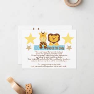 Boeken voor Baby in plaats van Baby shower Notitiekaartje