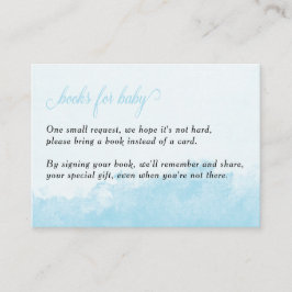 Boeken voor Baby-inktwas textuur blauw Baby shower Informatiekaartje