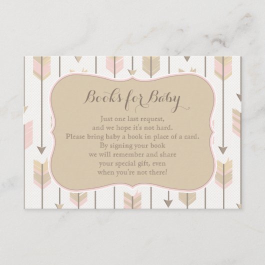 Boeken voor Baby Insert Kaart Blush Pink and Tan (Voorkant)