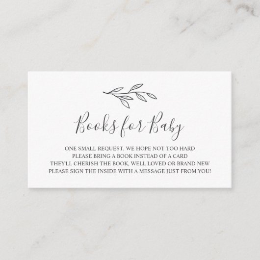 Boeken voor Baby-insteekkaart Informatiekaartje (Voorkant)