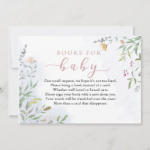 Boeken voor baby-insteekkaart voor babyfeestje