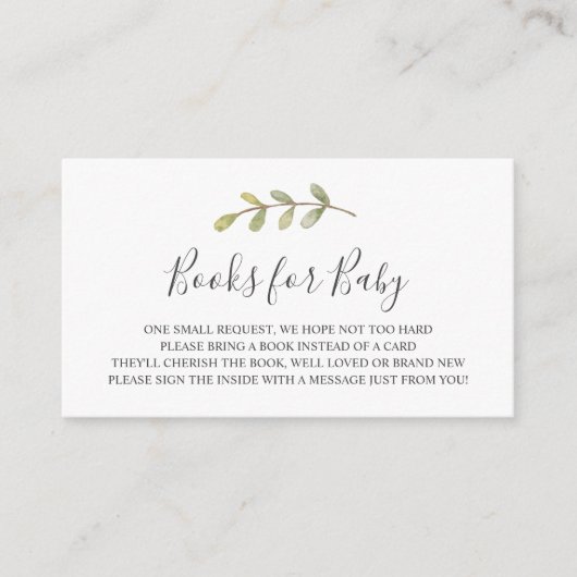 Boeken voor Baby-invoegkaart Informatiekaartje (Voorkant)