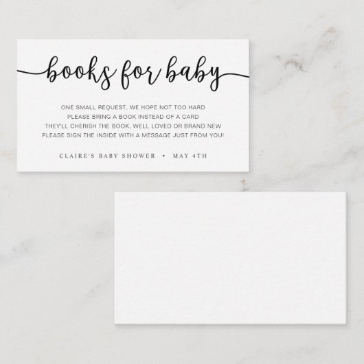 Boeken voor Baby-invoegkaart Informatiekaartje (Voorkant / Achterkant)