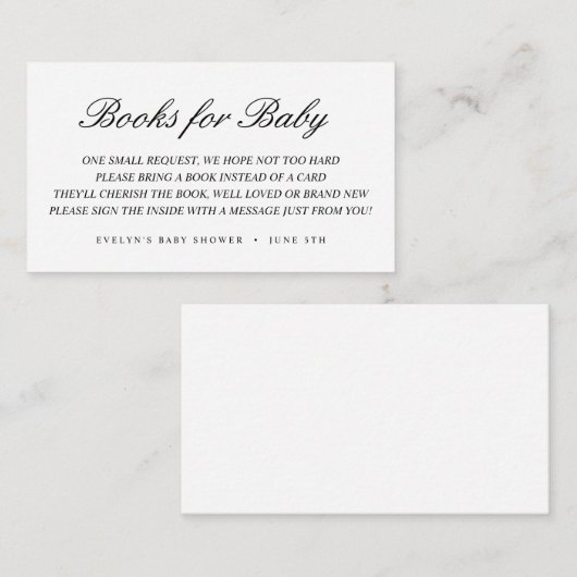 Boeken voor Baby-invoegkaart Informatiekaartje (Voorkant / Achterkant)