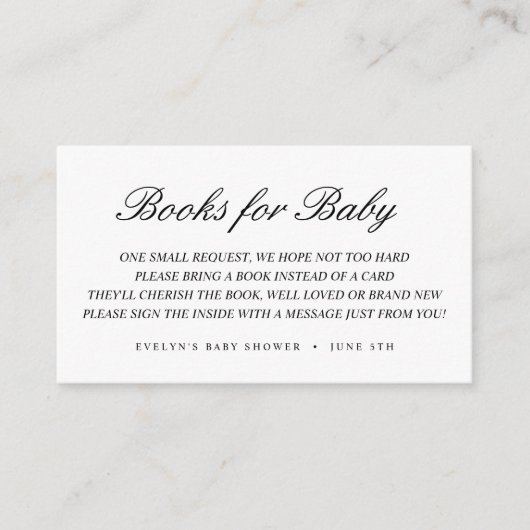 Boeken voor Baby-invoegkaart Informatiekaartje (Voorkant)