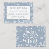 Boeken voor baby jongen Winter baby shower stoffig Informatiekaartje (Voorkant / Achterkant)