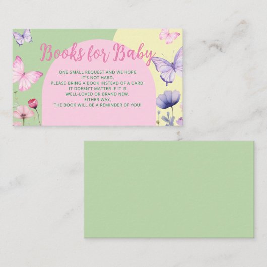 Boeken voor Baby Kaart Baby shower Flat Note Kaart Visitekaartje (Voorkant / Achterkant)
