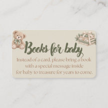 Boeken voor Baby Kaart | Baby Shower Insteekkaart