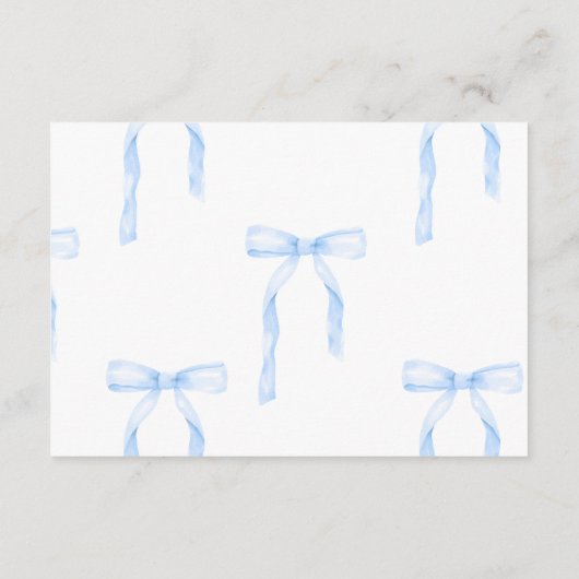 Boeken voor Baby Kaart Blue Bow (Achterkant)