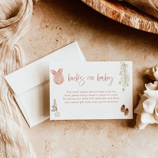 Boeken voor Baby Kaart | Boho Meisje Baby shower