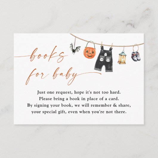 Boeken voor Baby Kaart | Halloween-Baby shower (Voorkant)