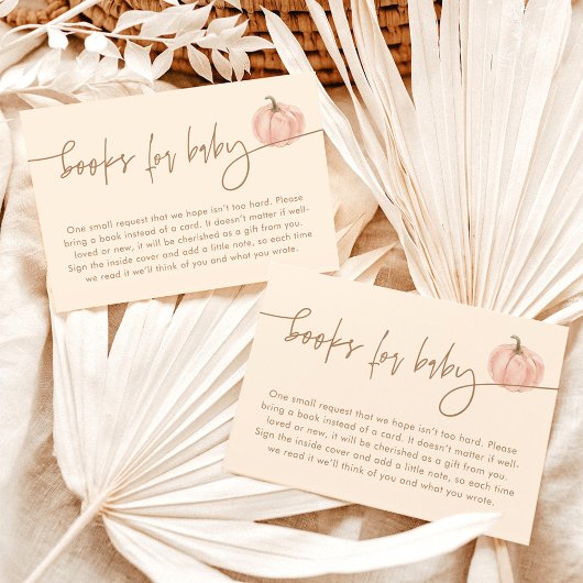 Boeken voor Baby Kaart, Herfst Pink Pumpkin Baby s Kaart