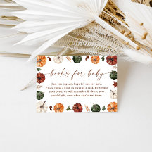 Boeken voor Baby Kaart | Herfst Pompoen Baby Showe