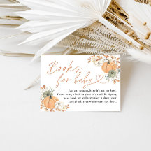 Boeken voor Baby Kaart | Herfst Pompoen Baby Showe