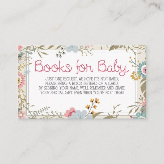 Boeken voor Baby Kaart Insert Baby shower (Voorkant)