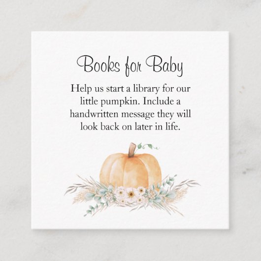Boeken voor Baby Kaart Insert Pumpkin Theme (Voorkant)