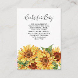Boeken voor Baby Kaart met Landelijke Zonnebloemen
