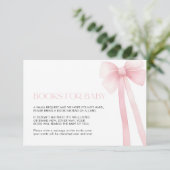 Boeken voor Baby Kaart Pink Bow (Staand voorkant)