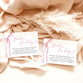 Boeken voor Baby Kaart, Pink Bow Girl Baby shower Kaart