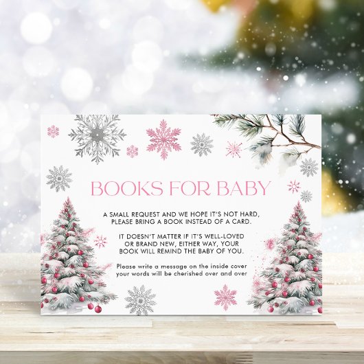 Boeken voor Baby Kaart Pink Winter Wonderland