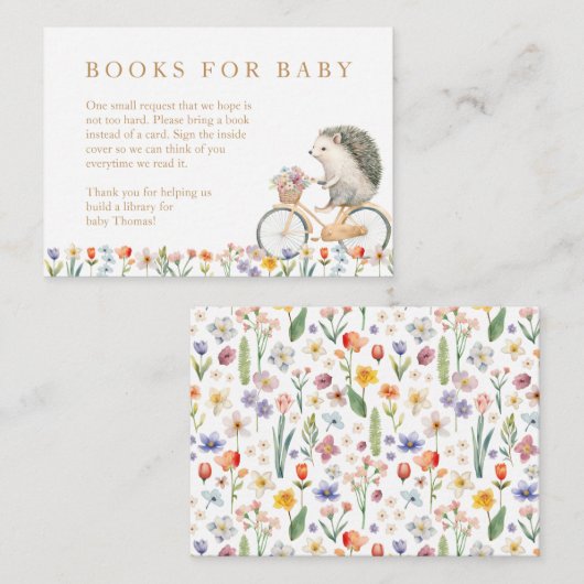 Boeken voor Baby Kaart – Woodland Hedgehog & Flora (Voorkant / Achterkant)