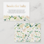 Boeken voor baby kaarten | Witgouden bloemstukken (Voorkant / Achterkant)
