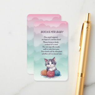 Boeken voor Baby Kitten Baby shower Enclosure Kaar Informatiekaartje