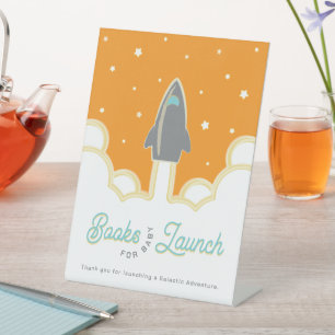 Boeken voor baby lanceren Grijs & Oranje Reclamebord Met Voetstuk