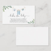 Boeken voor Baby Laundry Blue Greenery Baby shower Informatiekaartje (Voorkant / Achterkant)