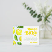 Boeken voor Baby Lemon Retro Baby shower Informatiekaartje (Staand voorkant)