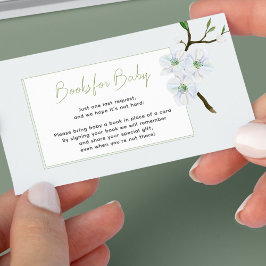 Boeken voor Baby light blue spring baby shower Informatiekaartje