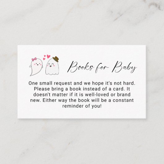 Boeken voor Baby Little Boo Herfst Baby shower QR  Informatiekaartje (Voorkant)